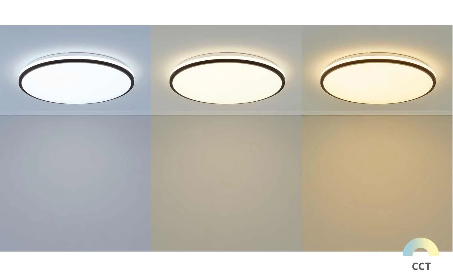 LED-Deckenleuchte, weiß mit schwarzem Ring `groß` | 48|W – Bild 2