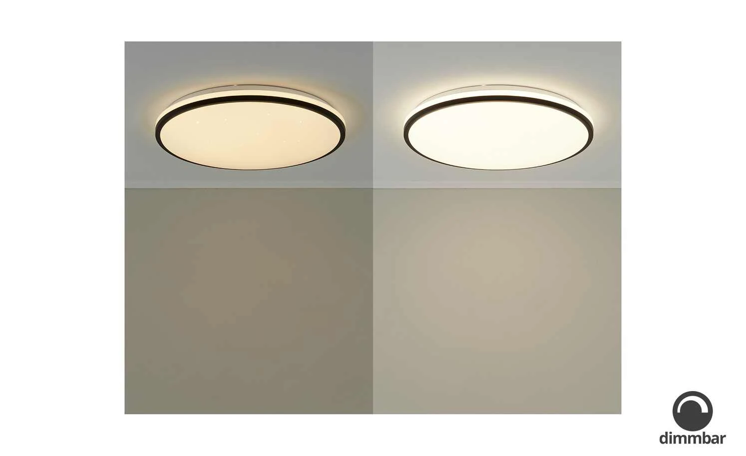 LED-Deckenleuchte, weiß mit schwarzem Ring `groß` | 48|W