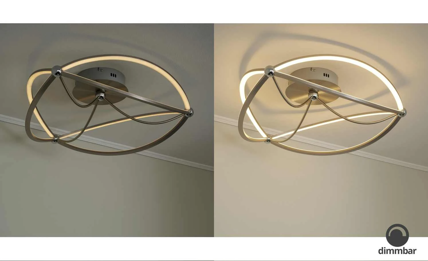 Trio LED-Deckenleuchte, Nickel-matt, geschwungen | silberfarben – Bild 3