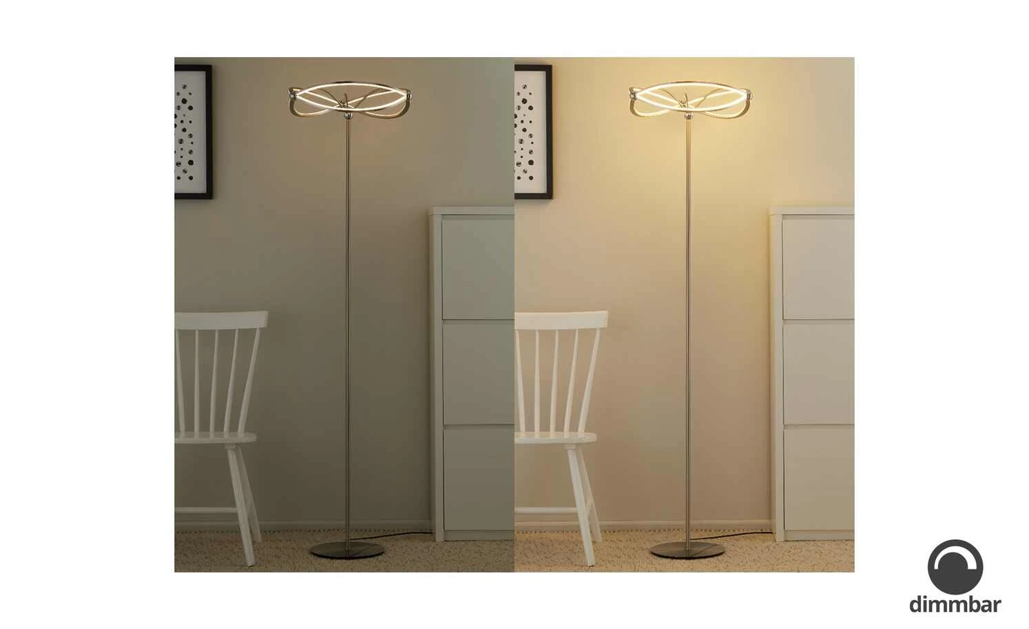 Trio LED-Stehleuchte, Nickel-matt, geschwungen | silberfarben – Bild 7