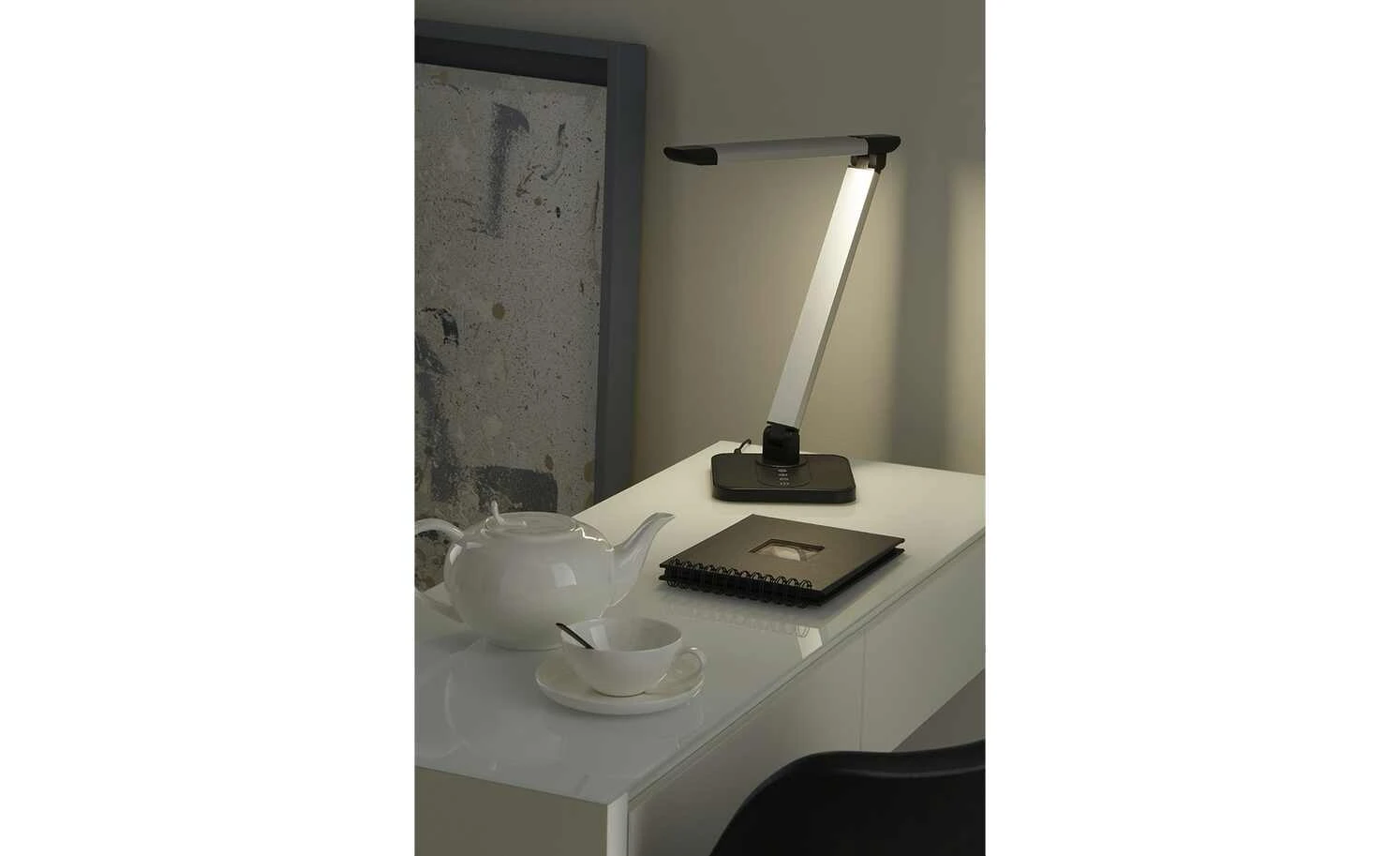 KHG LED-Tischleuchte, 1-flammig, Alu/schwarz – Bild 3