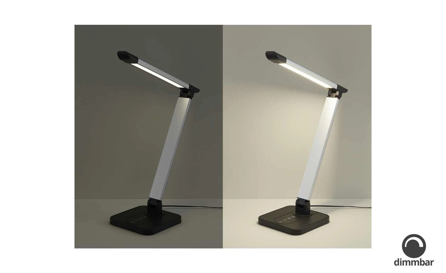 KHG LED-Tischleuchte, 1-flammig, Alu/schwarz