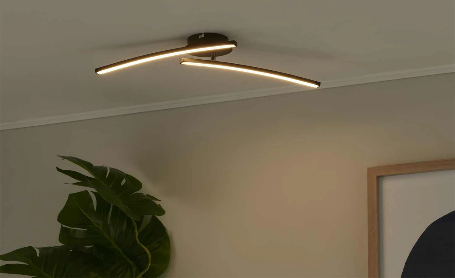 KHG LED-Deckenleuchte, 2-flammig, schwarz