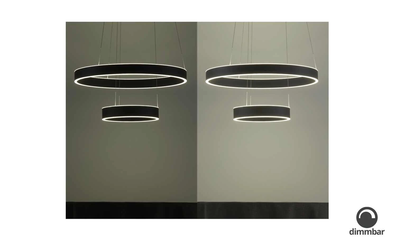 B-Leuchten LED-Pendelleuchte, schwarz `Ringe´ – Bild 2