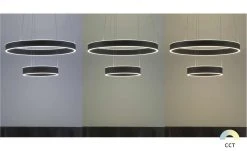 B-Leuchten LED-Pendelleuchte, schwarz `Ringe´