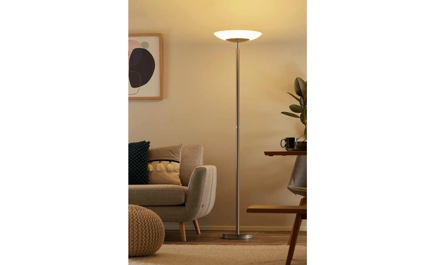 B-Leuchten LED-Deckenfluter, 1-flammig, Nickel-matt – Bild 2