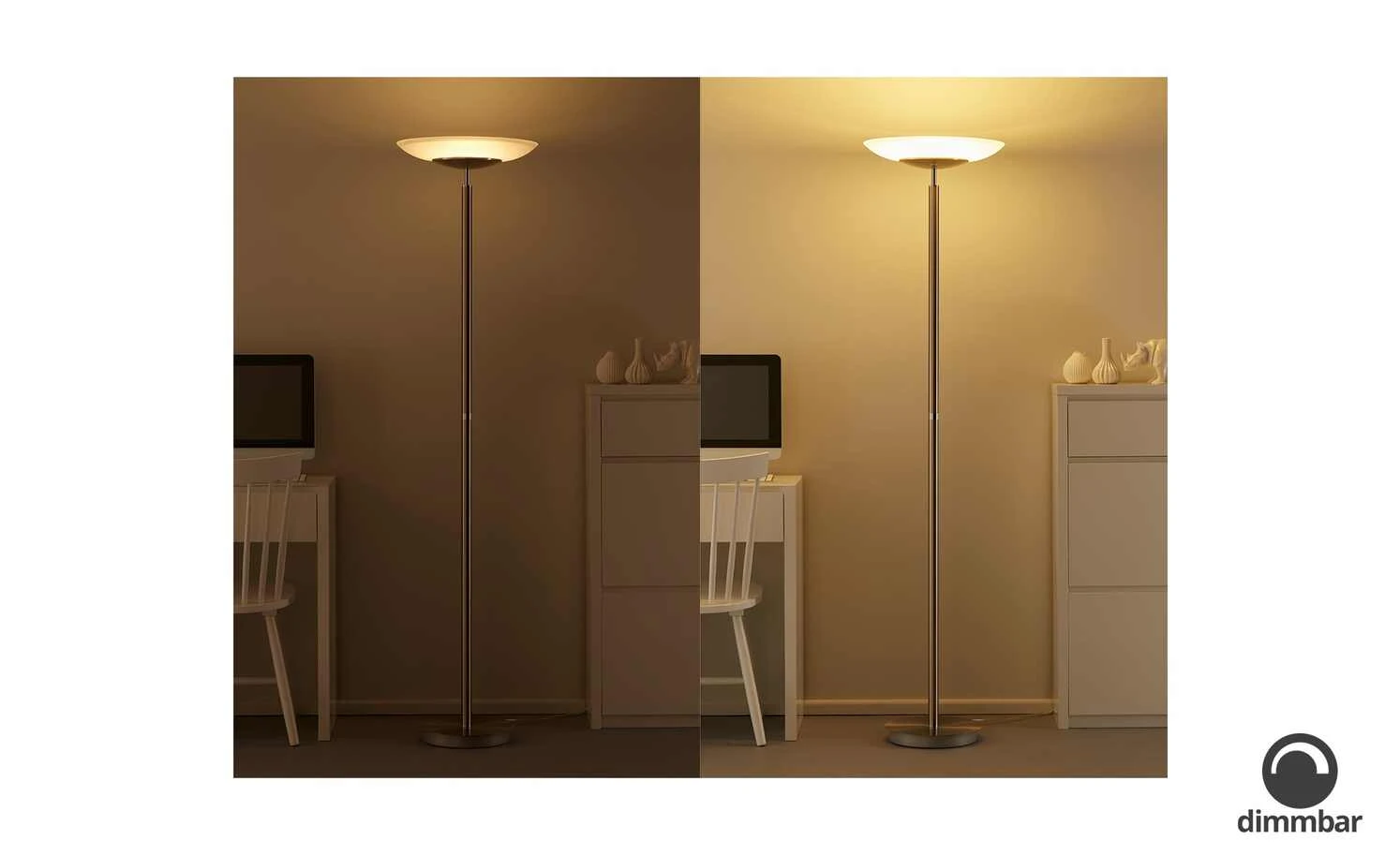 B-Leuchten LED-Deckenfluter, 1-flammig, Nickel-matt