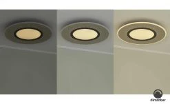 Trio LED-Deckenleuchte , Nickel matt mit Fernbedienung