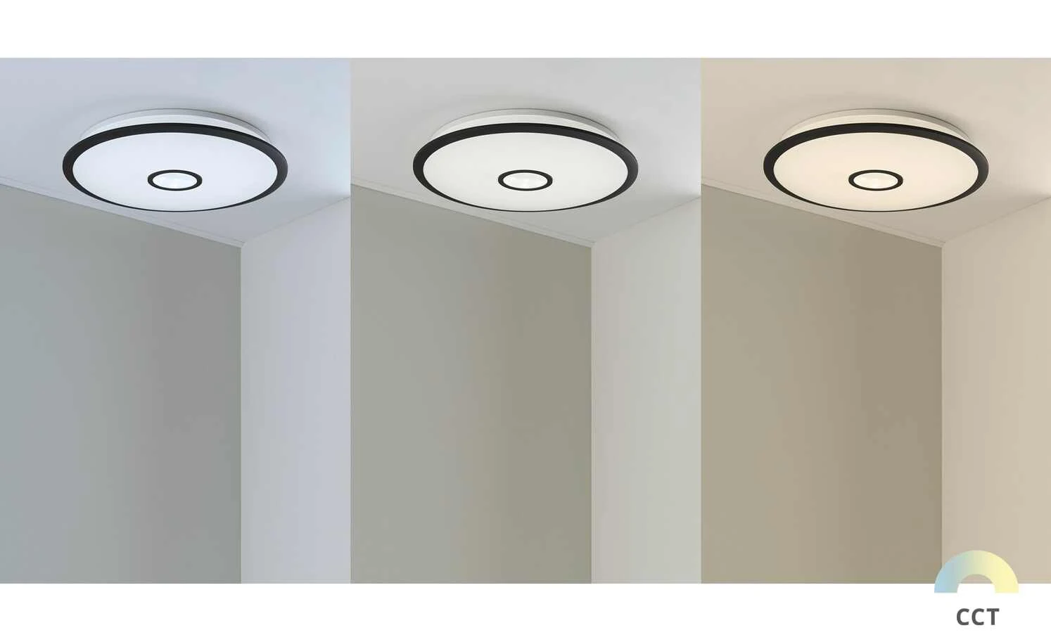 Trio LED-Deckenleuchte weiß/schwarz groß | 50|W – Bild 2