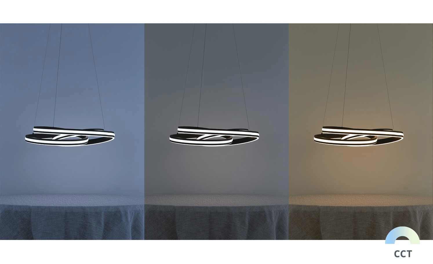 Trio LED-Pendelleuchte, schwarz ´gedreht´