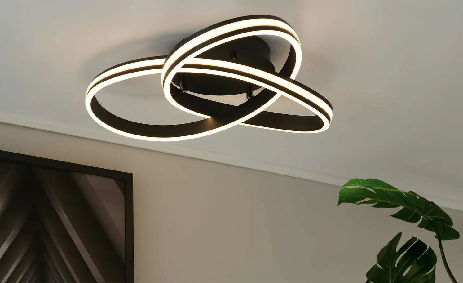 Trio LED-Deckenleuchte, schwarz, ´gedreht´ – Bild 2