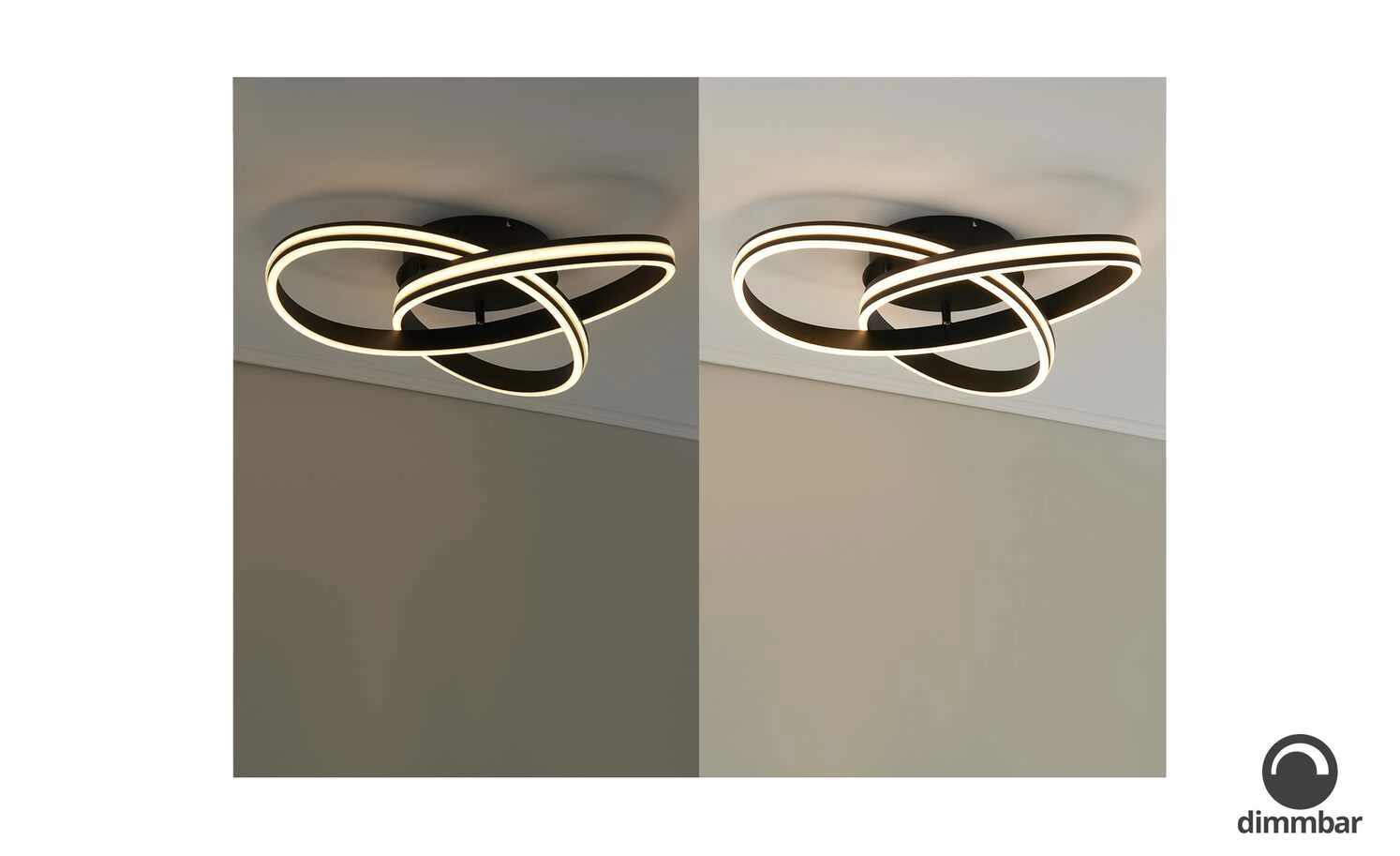 Trio LED-Deckenleuchte, schwarz, ´gedreht´