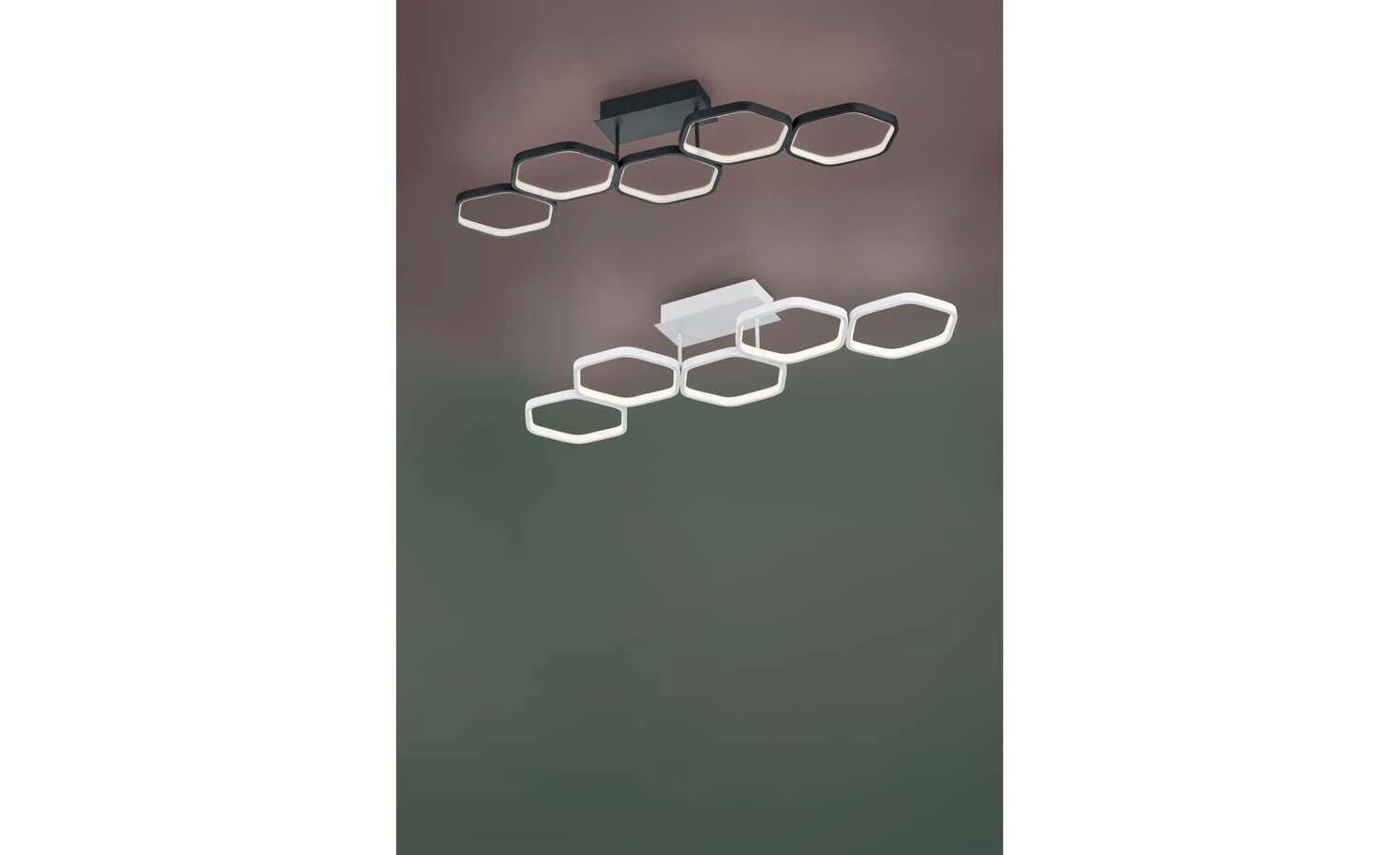 Trio LED-Deckenleuchte, 4-flammig, grau