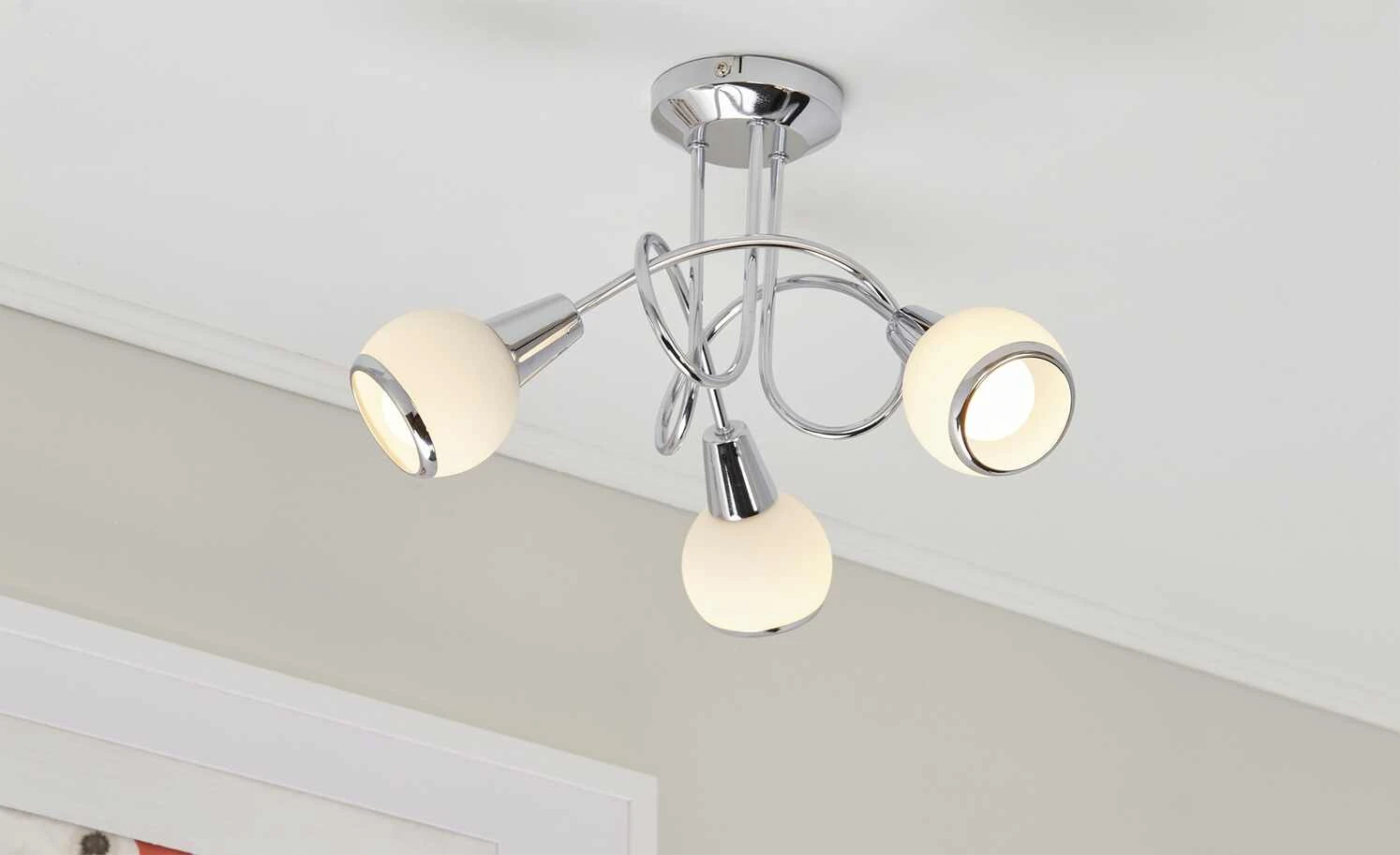 Deckenleuchte, 3-flammig, chrom `Knoten`