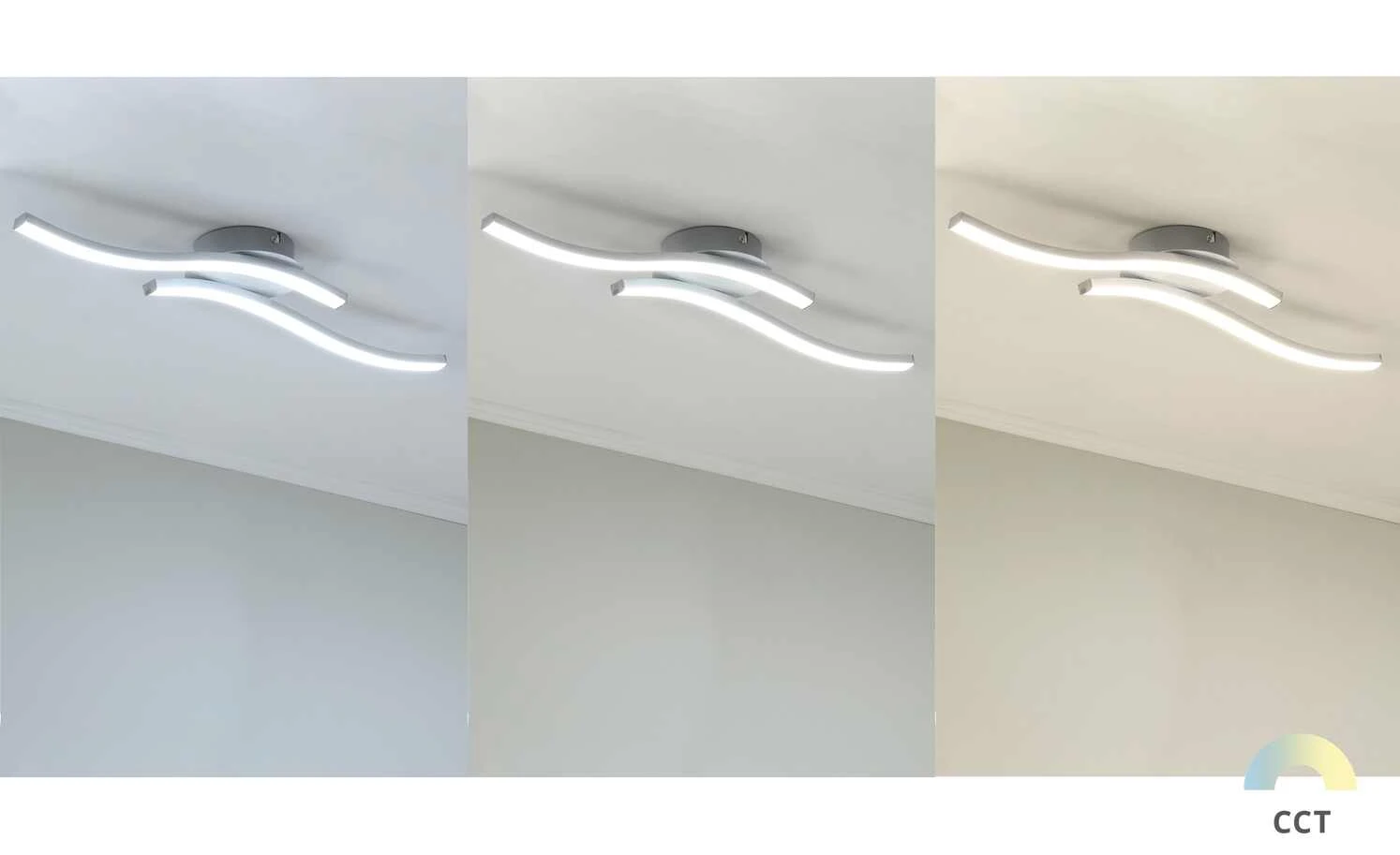 KHG LED-Deckenleuchte, 2-flammig, alufarben