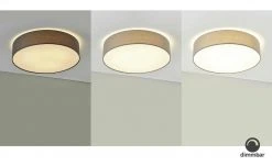 KHG LED-Deckenleuchte, 1-flammig, Stoffschirm grau