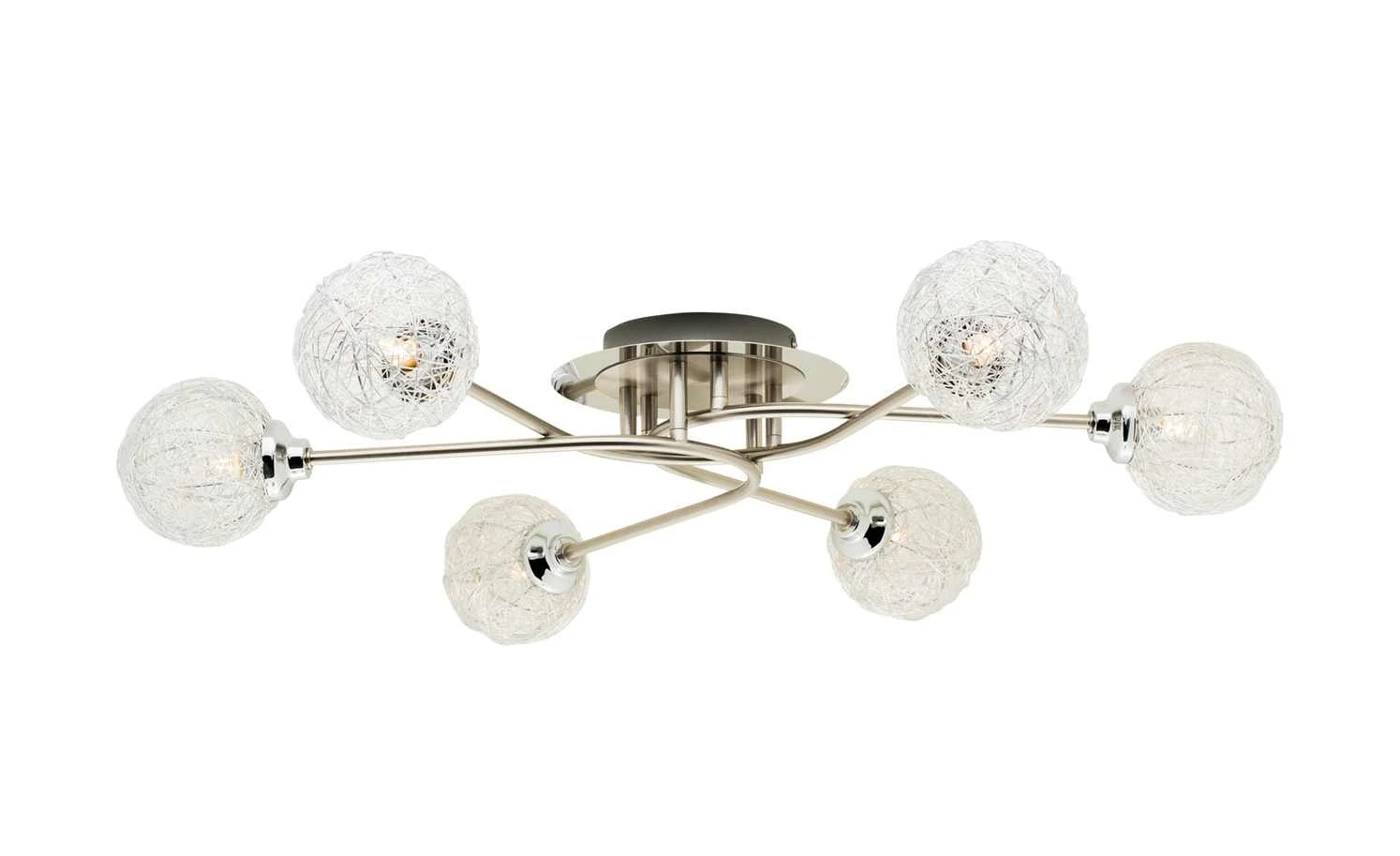 Paul Neuhaus Deckenleuchte nickel matt 6-flammig