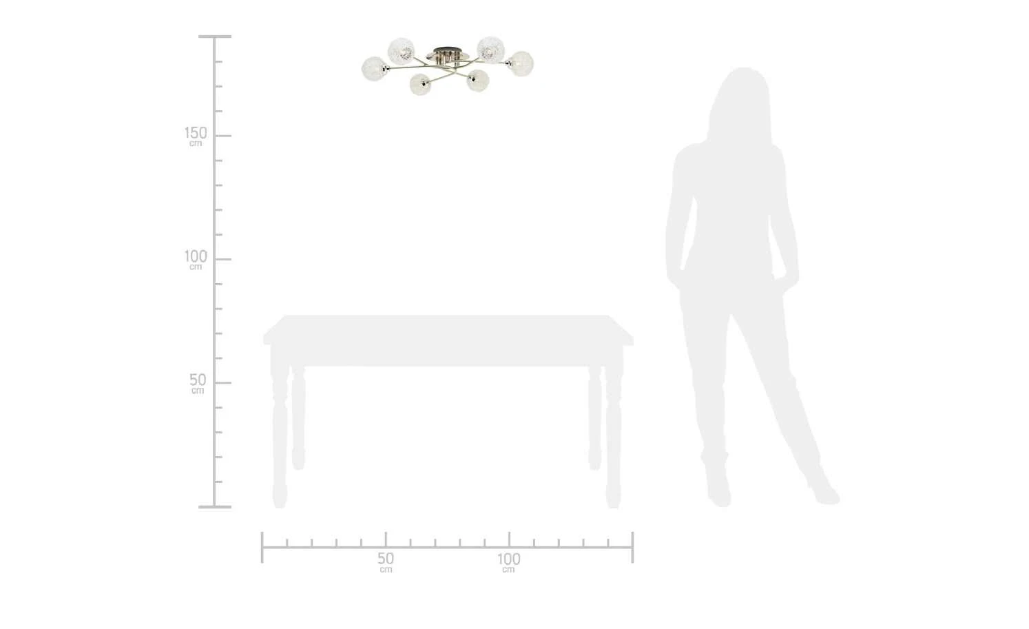 Paul Neuhaus Deckenleuchte nickel matt 6-flammig – Bild 4