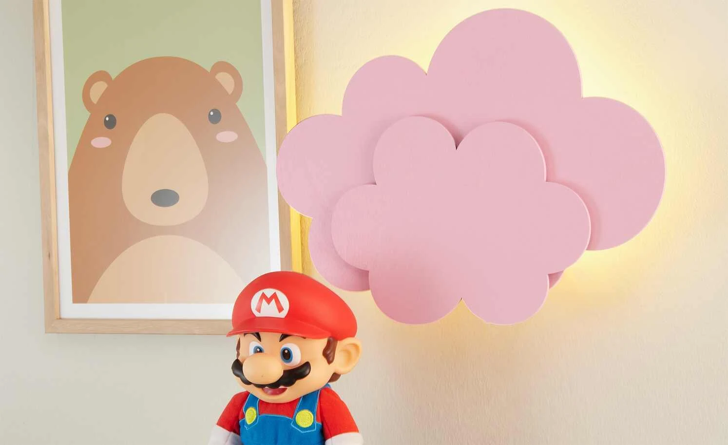 LED-Wandleuchte, Rosa Wolke