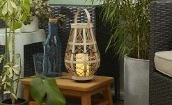 Trio Solar-Aussen-Tischleuchte, beige `klein´