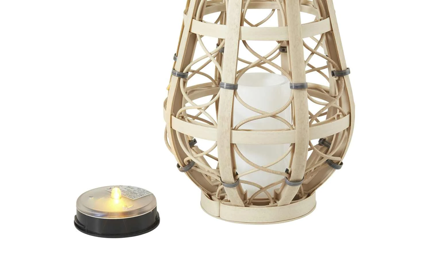 Trio Solar-Aussen-Tischleuchte, beige `klein´ – Bild 4