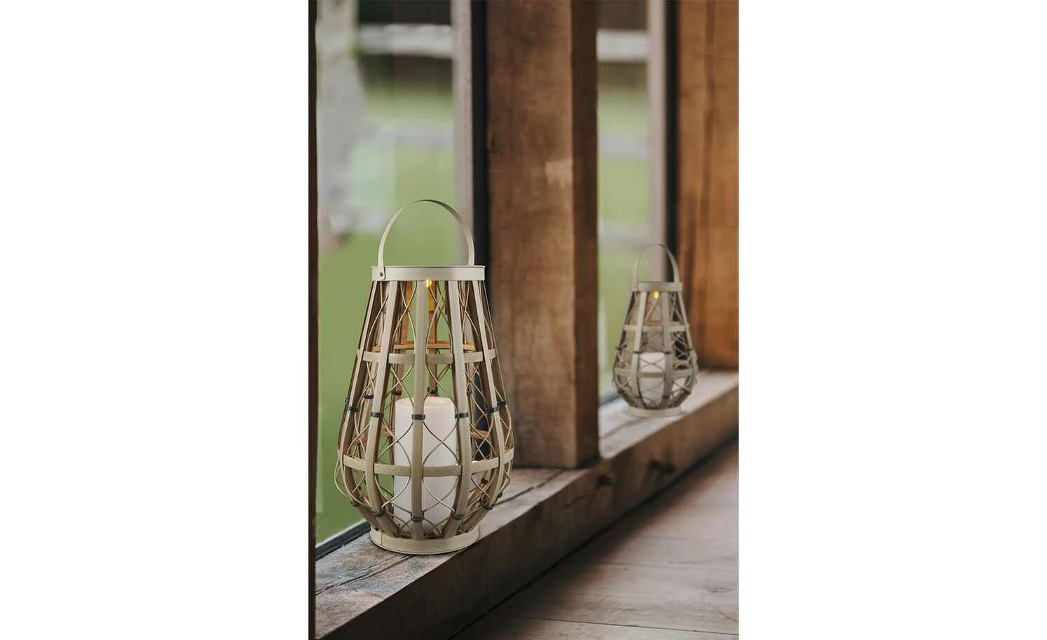 Trio Solar-Außen-Tischleuchte, beige `groß` – Bild 2