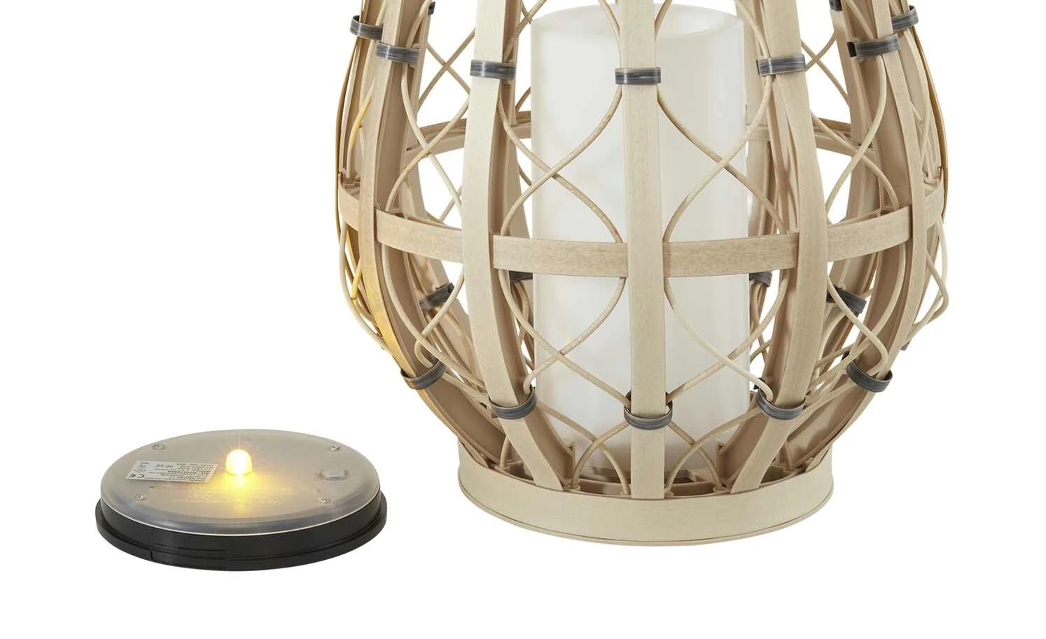 Trio Solar-Außen-Tischleuchte, beige `groß` – Bild 7